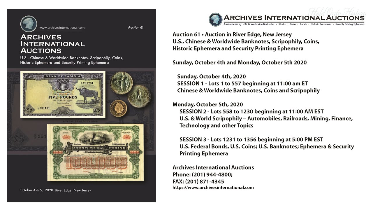 Archives International Auction 61 • River Edge, New Jersey