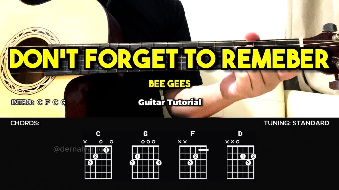 Don't Forget To Remember - Bee Gees | Easy Guitar Tutorial For Beginners (CHORDS & LYRICS)