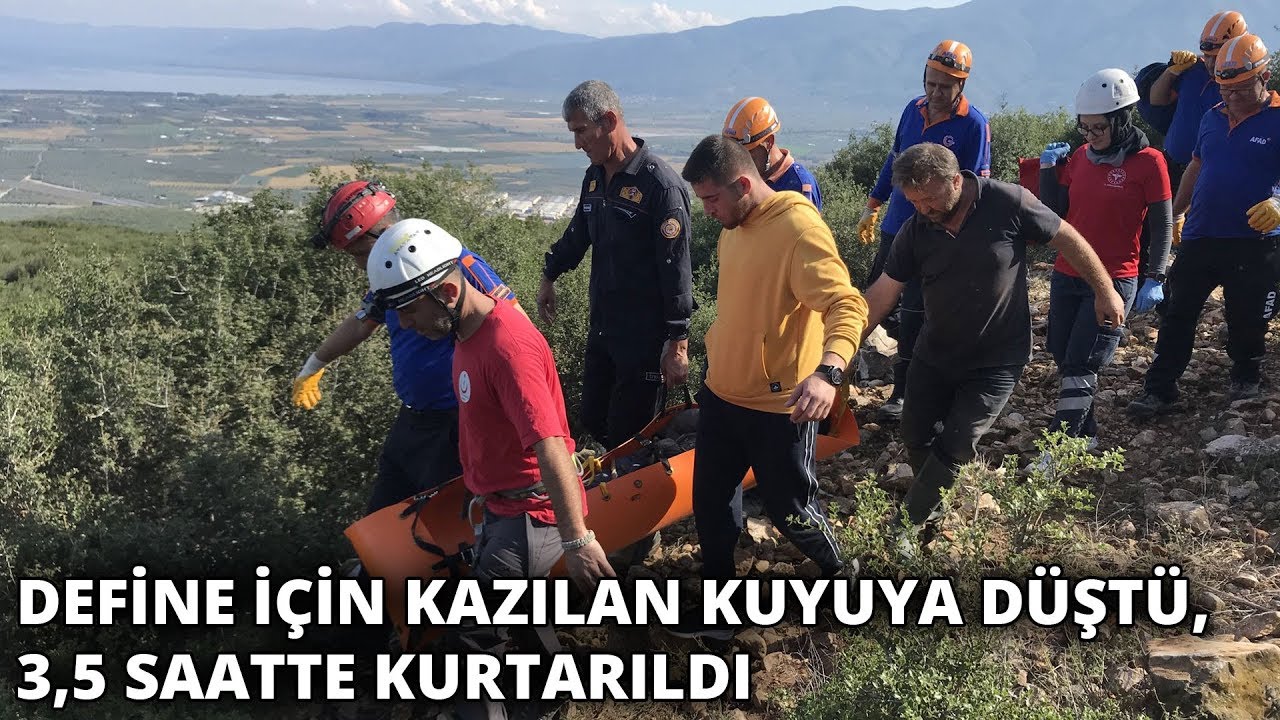 Define için kazılan kuyuya düştü, 3,5 saatte kurtarıldı