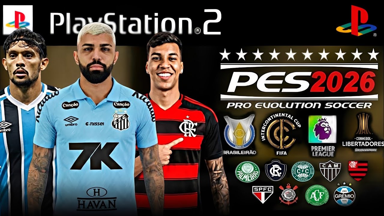 NOVO! PÉS 2026 (PS2) ISO DOWNLOAD DIRETO ATUALIZADO! COM RUMO ESTRELADO AETHERSX2, PC, PSP E OPL✅