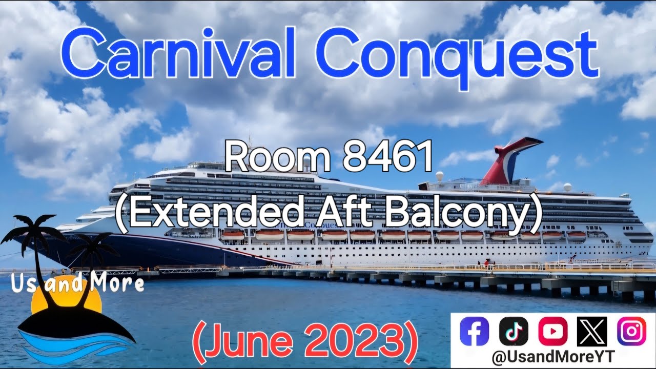 Carnival Conquest Room 8461 (Extended Aft Balcony) - (June 2023)