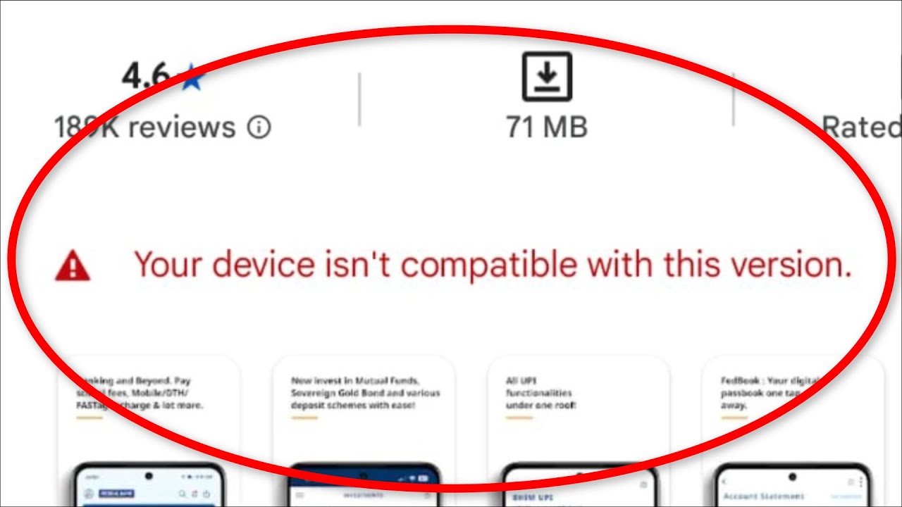 Fix - Your device isn't compatible With this Version  - Android - FebMobile (Federal Bank) - 2026