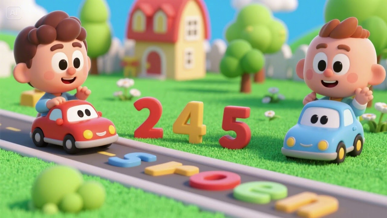 Count and Spell with Cars | Nursery Rhymes & Kids Songs