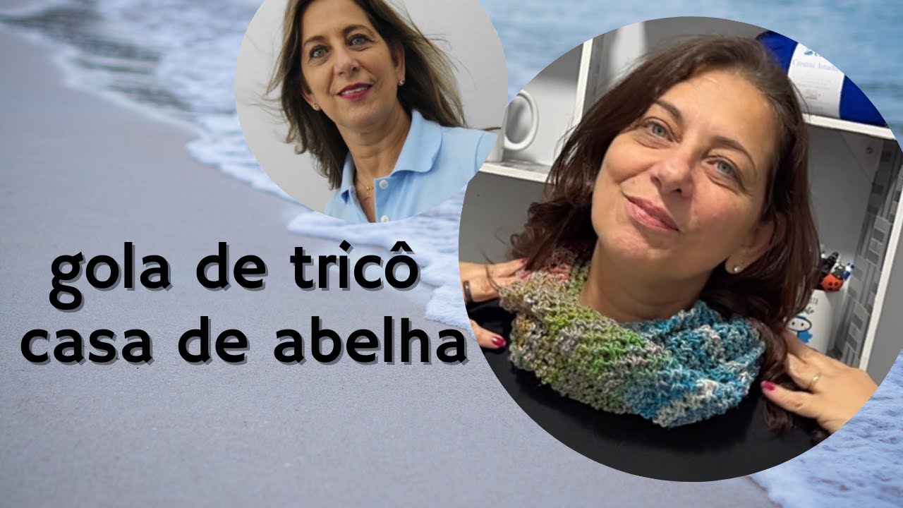 Gola de tricô Casinha de abelha  #cristinaamaduro