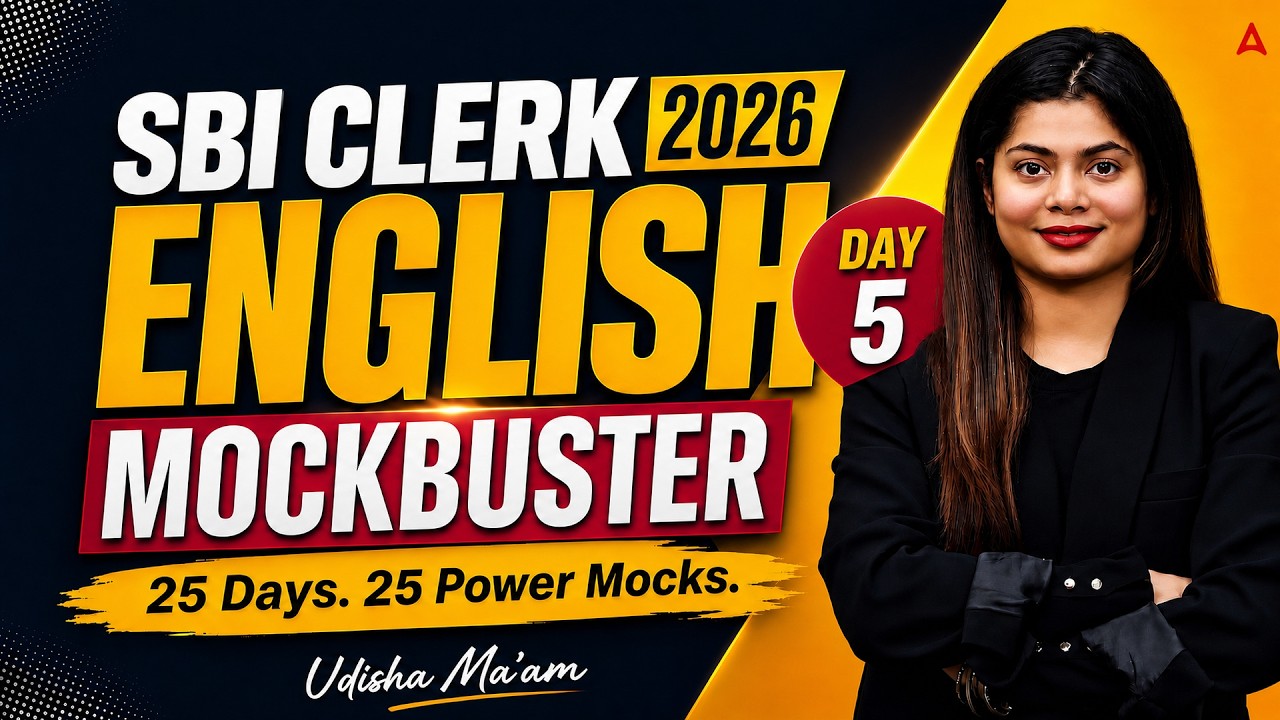 SBI Clerk 2026 English Mockbuster Day 5 | 25 Days 25 Power Mocks | Udisha Ma'am