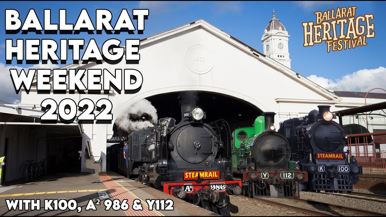 Steamrail Victoria's Ballarat Heritage Weekend with K100, A² 986 and Y112