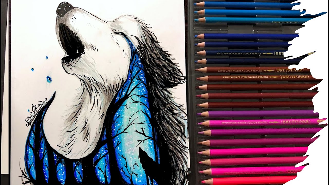 رسم المجرة بالألوان الخشبيّة || Drawing Galaxy with Wolf
