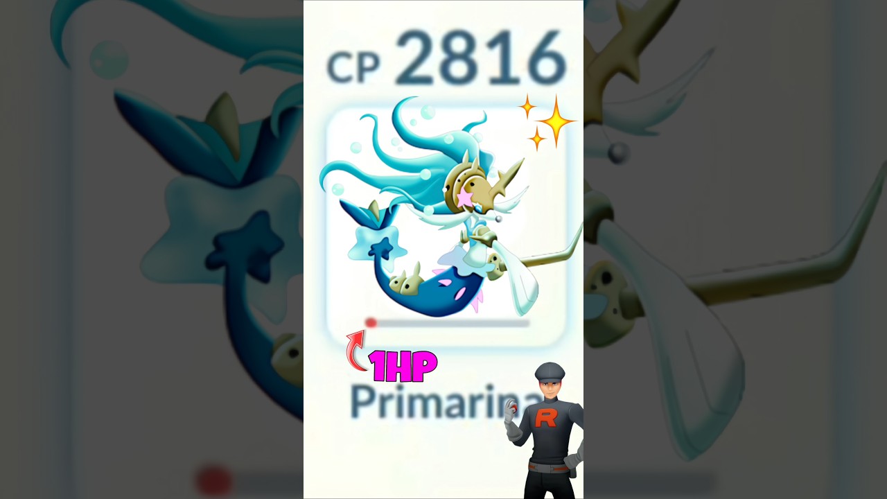1Hp Shiny✨ Primarina Destroy Grunt Badly in #pokemongo | #shortsfeed #shiny #primarina #pvp #gbl