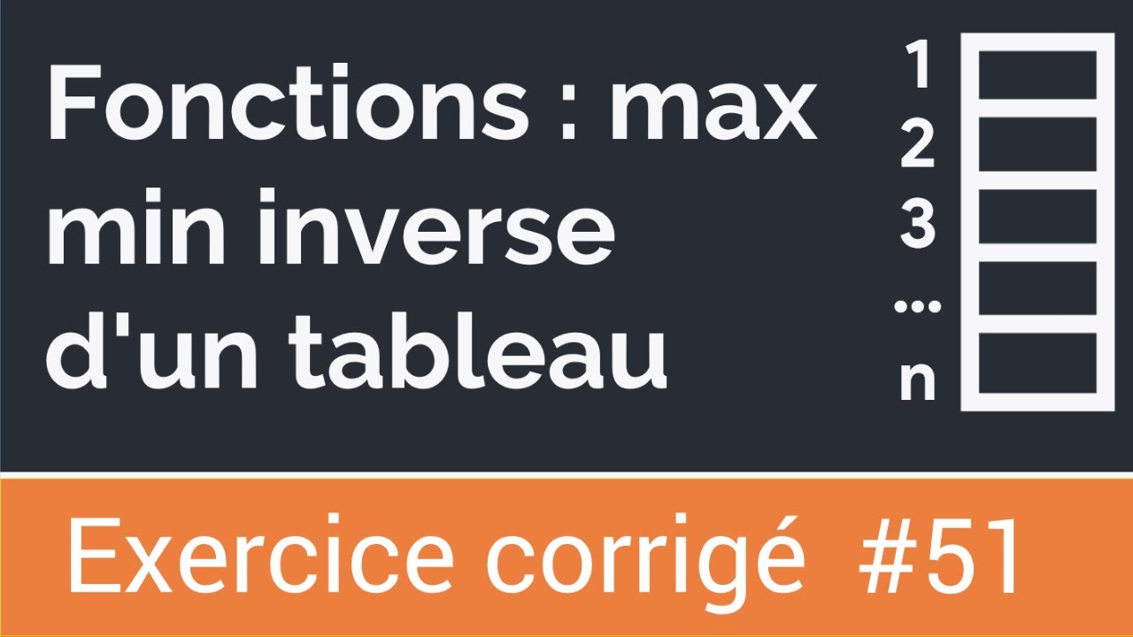 Exercice corrigé #51: Fonctions maximum, minimum et inverse des éléments d'un tableau
