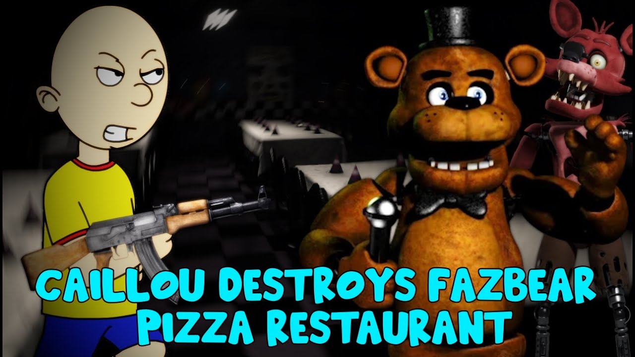 Caillou destroys Freddy fazbear's Pizza restaurant/Golden Freddy sents him to prison/Grounded