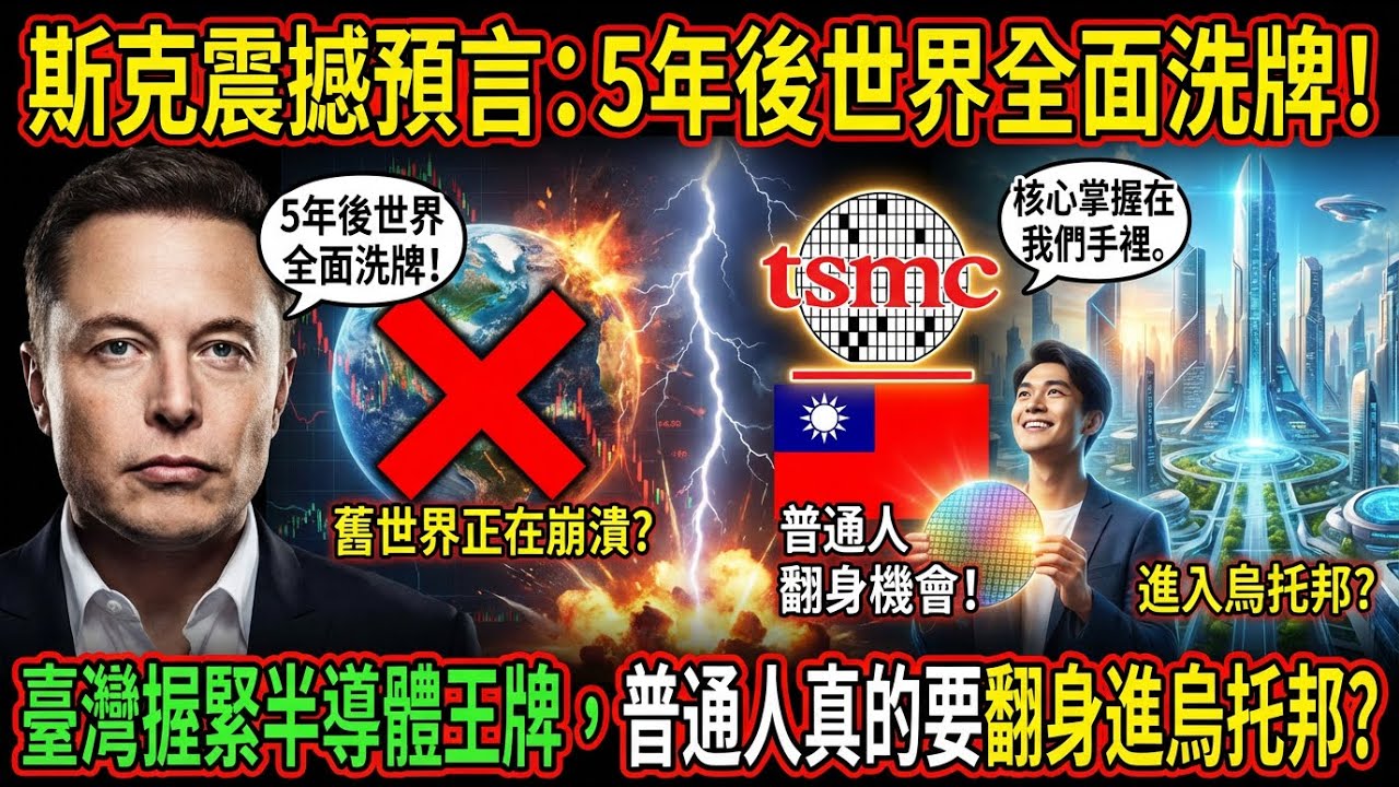 斯克震撼預言：5年後世界全面洗牌！臺灣握緊半導體王牌，普通人真的要翻身進烏托邦？
