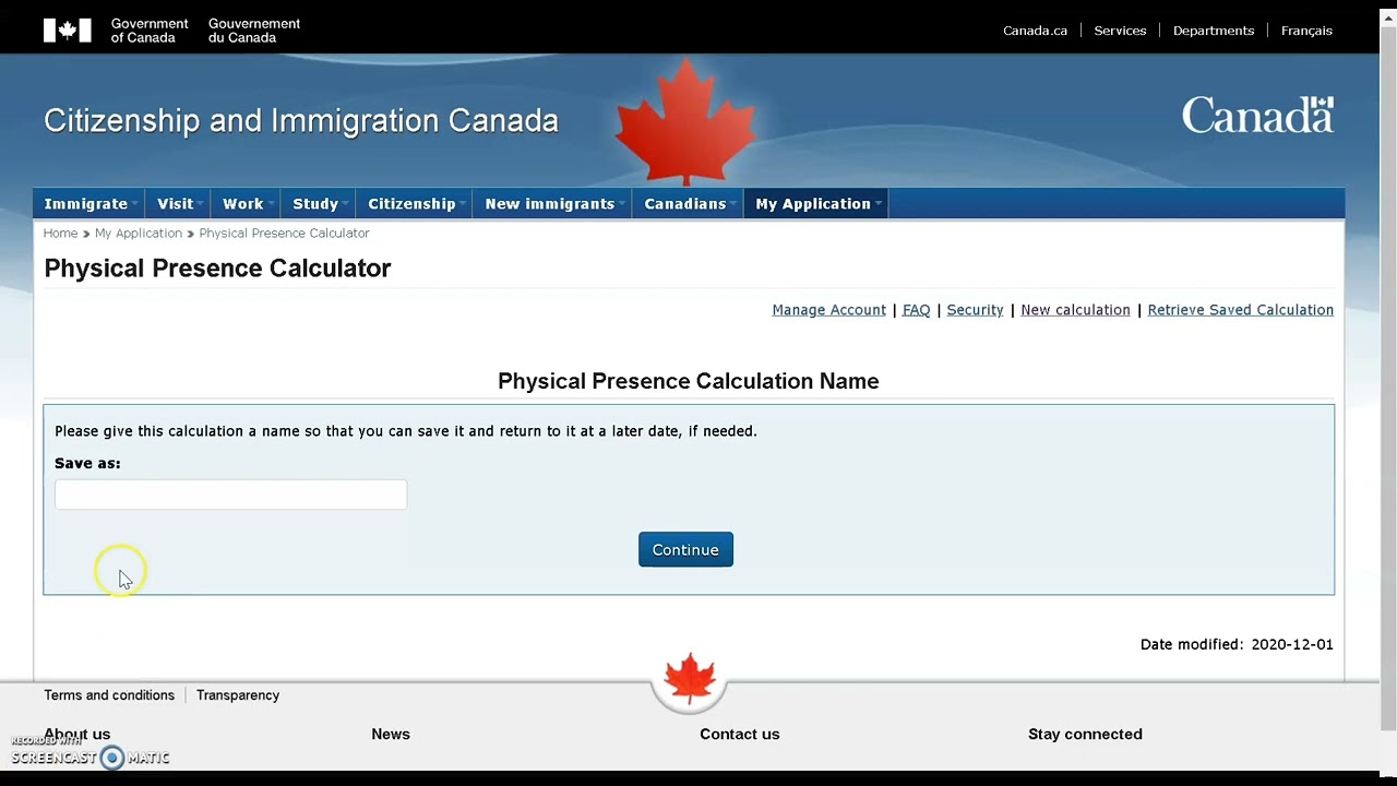 HOW TO DO THE PHYSICAL PRESENCE CALCULATOR CANADA?