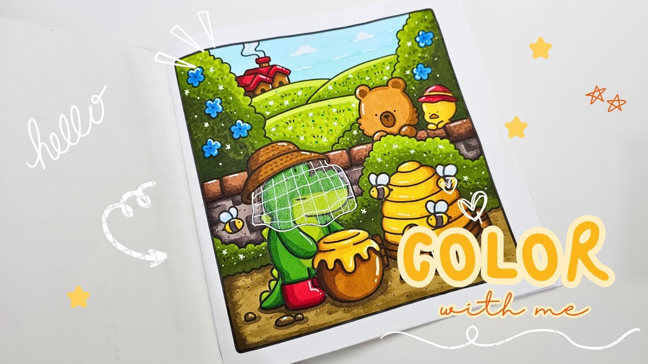 Color with Me | Comfy Days by Coco Wyo - A Honey Harvest | Ohuhu Alcohol Markers 🐝💙🍯