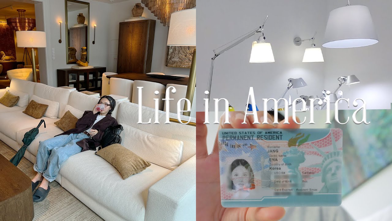 다시 미국으로 🛫🇺🇸 | 이사갈 집에 놓을 가구 투어 | 드디어 받은 실물 영주권! 그린카드 언박싱!!