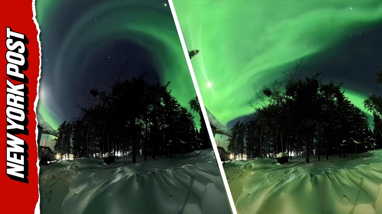 STUNNING 360 View of the Aurora Lighting up the Sky