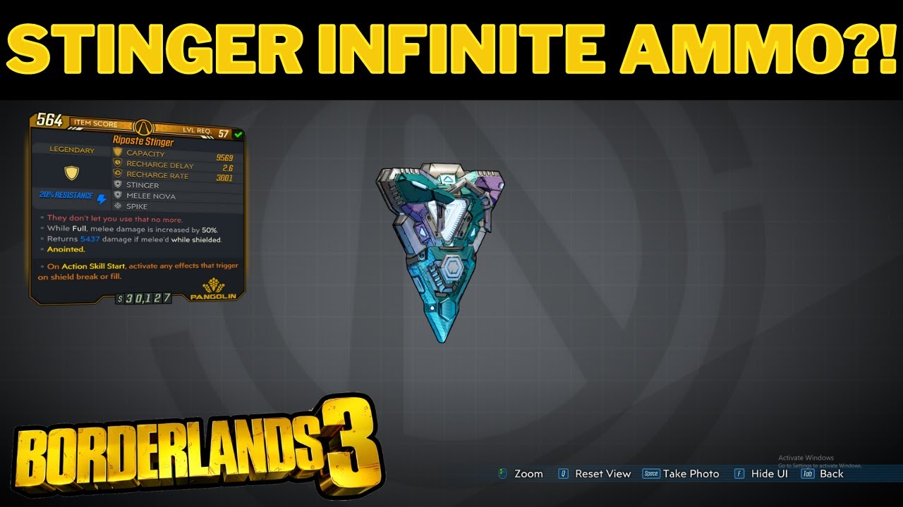STINGER SHIELD CAN GET YOU INFINITE AMMO?! Guardian Takedown New SHIELD! Borderlands 3