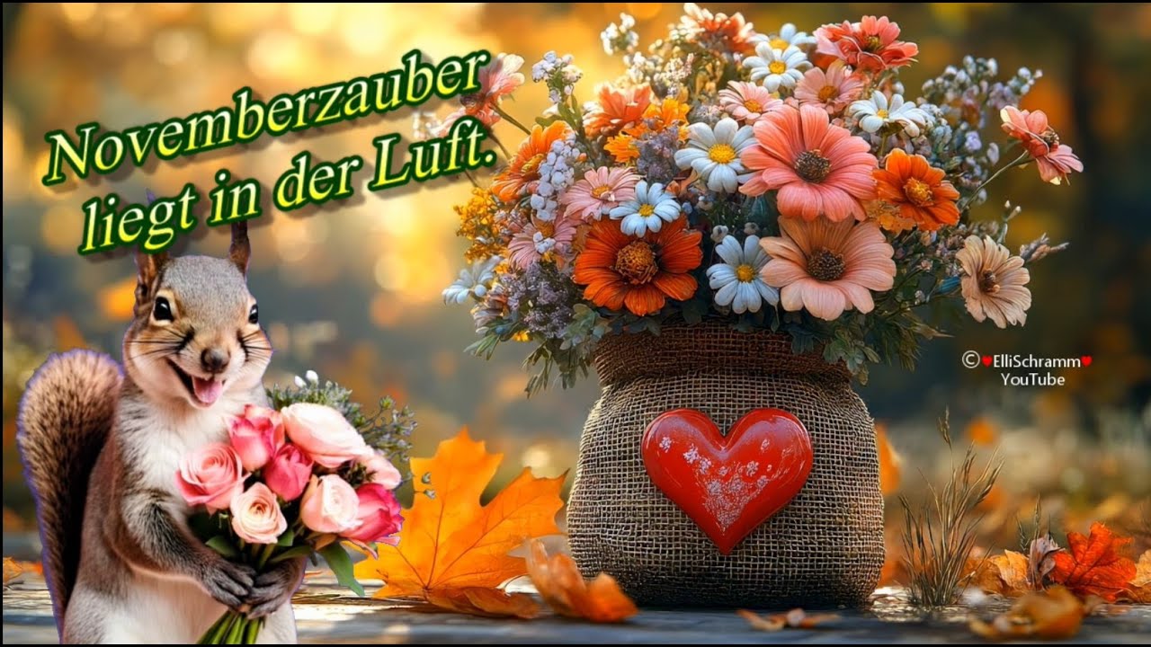 Liebe Gr&uuml;&szlig;e im  November f&uuml;r einen sch&ouml;n Tag  💗🍂