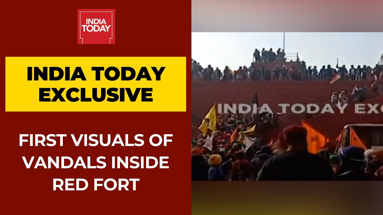 Visuals Of Protesters Inside Red Fort On Tractor Rally | India Today Exclusive