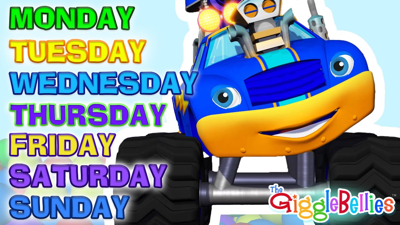 Learn Days of the Week and Months of the Year with Monster Trucks! | GiggleBellies