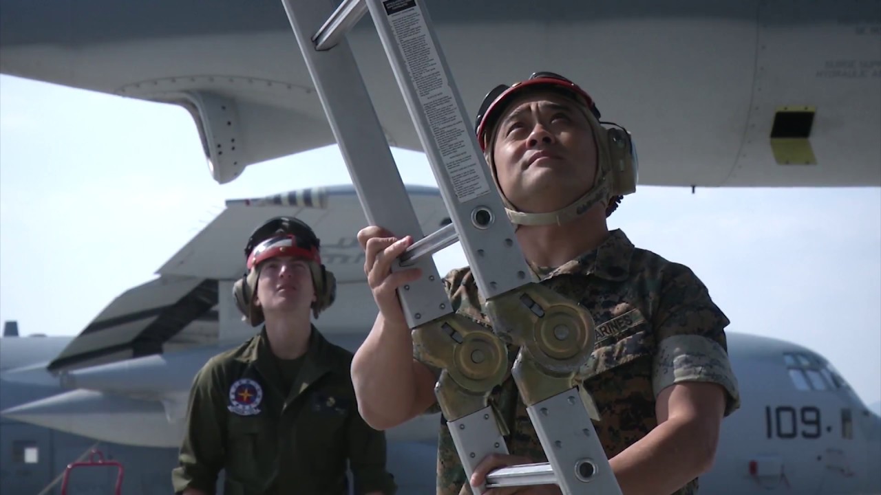 B-roll of VMGR-152 Marines