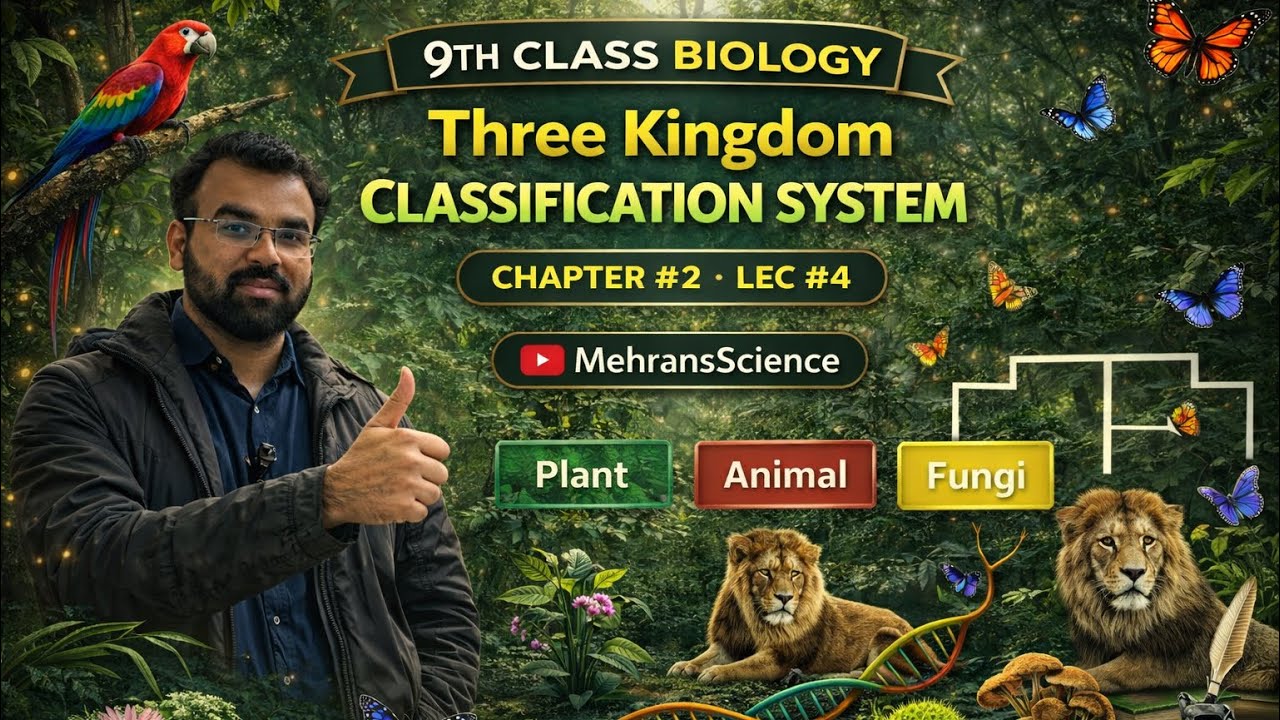 Three Kingdom Classification System | Lec #4 | Biology Chapter 2 | 9th Class | New Book 2025