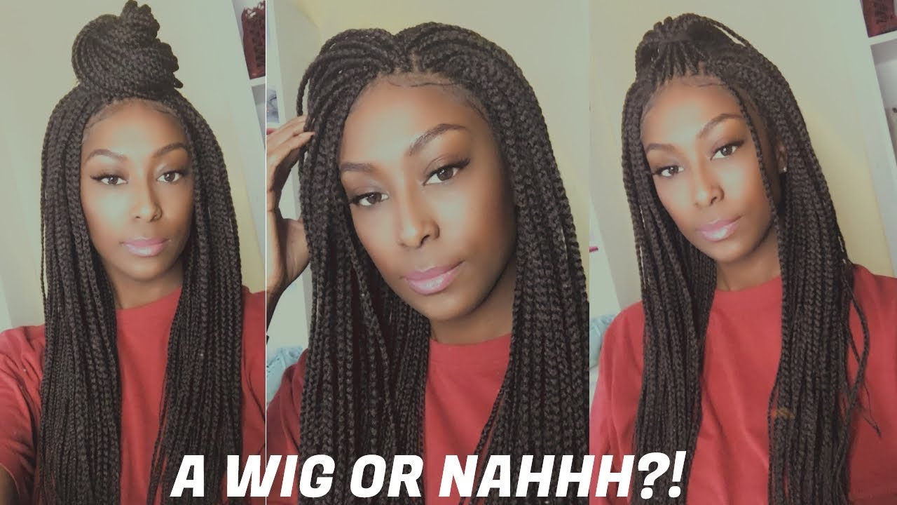 WIG OR NAHHH??!! SENSATIONNEL CLOUD 9 LACE PART BRAIDED WIG