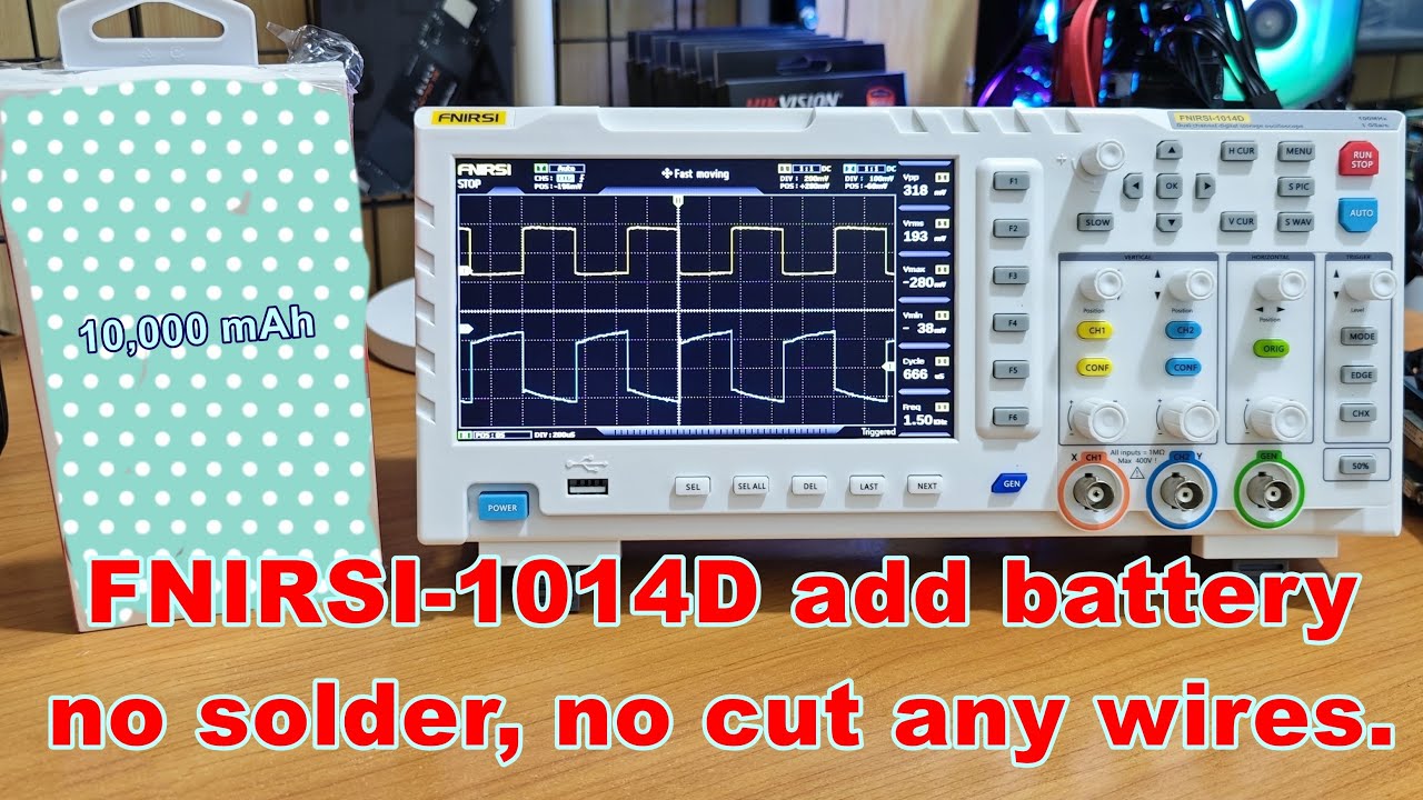 FNIRSI-1014D Add battery, no soldering, no cutting of any wires of the device.