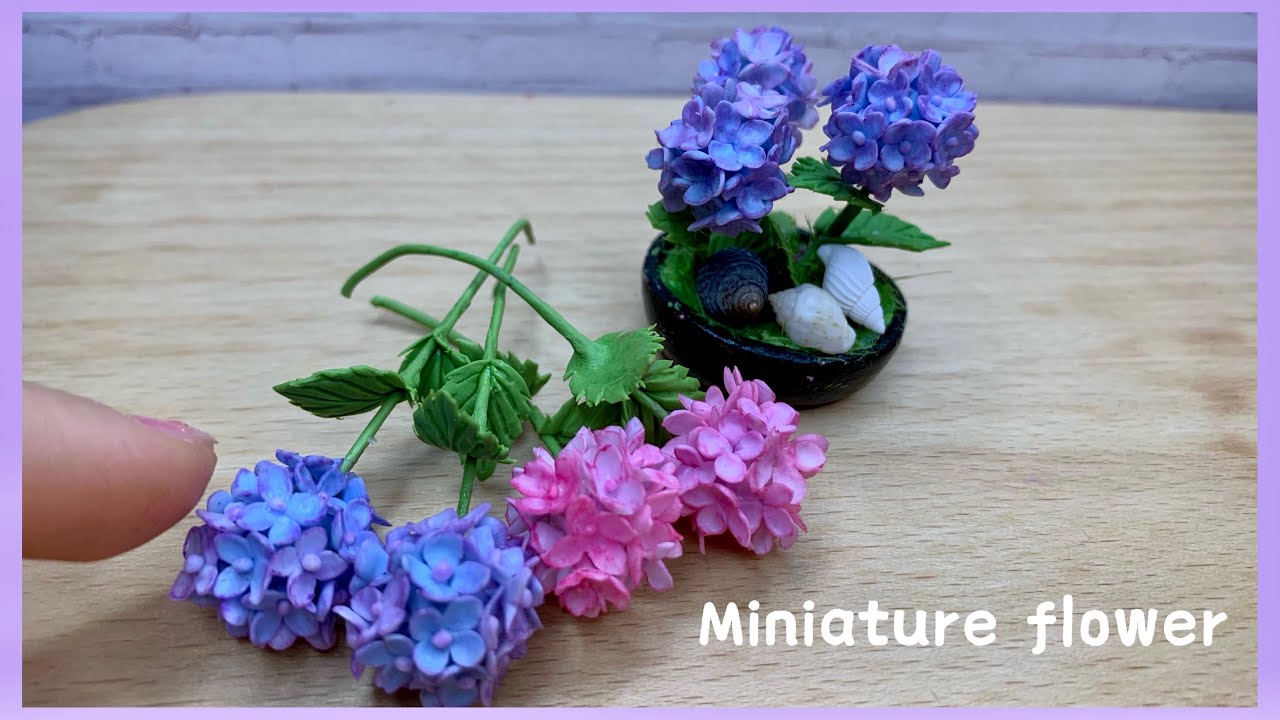 How to make miniature flower/Clay art tutorial/miniature clay/ polymer clay/dollhouse miniature