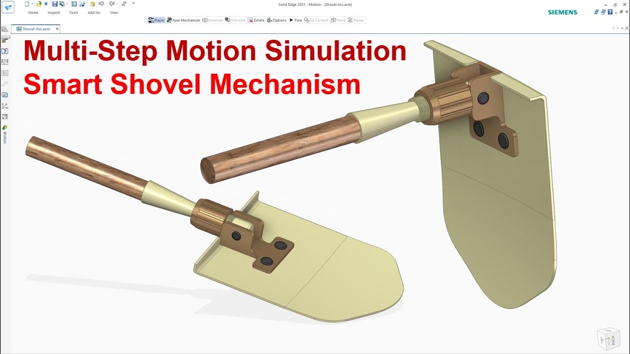 Solid Edge Multi Step Motion Simulation | Practice with Smart Shovel Mechanism Animation