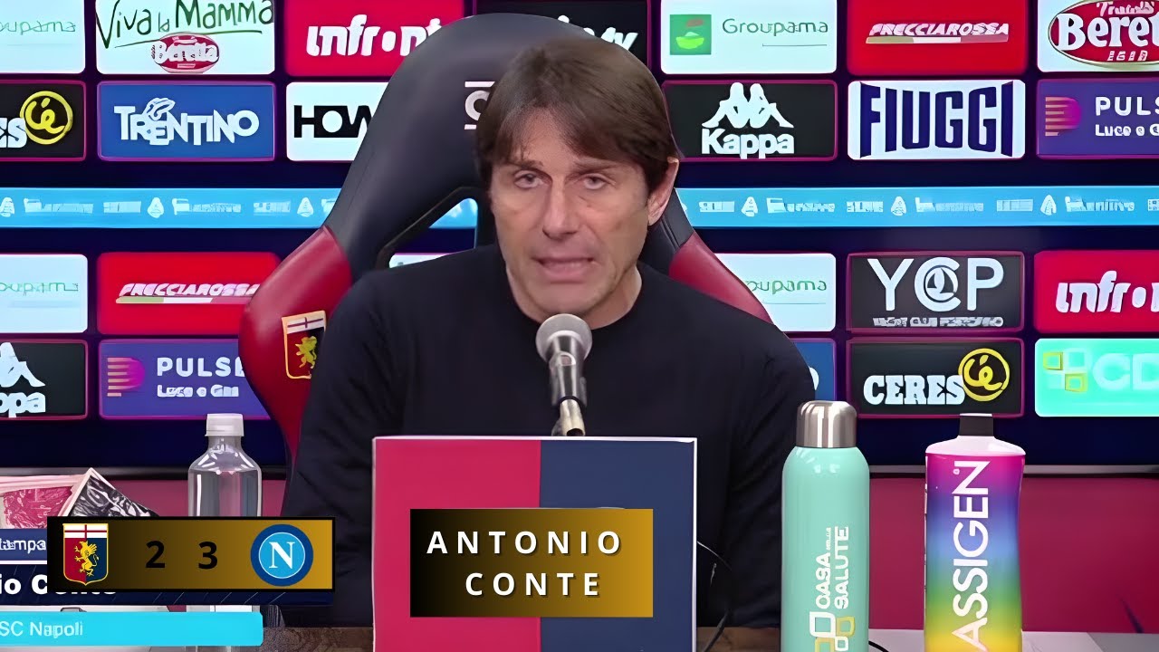 ANTONIO CONTE CONFERENZA STAMPA DOPO GENOA NAPOLI 2-3 | “Stagione incredibile, rosa ridotta all’os..