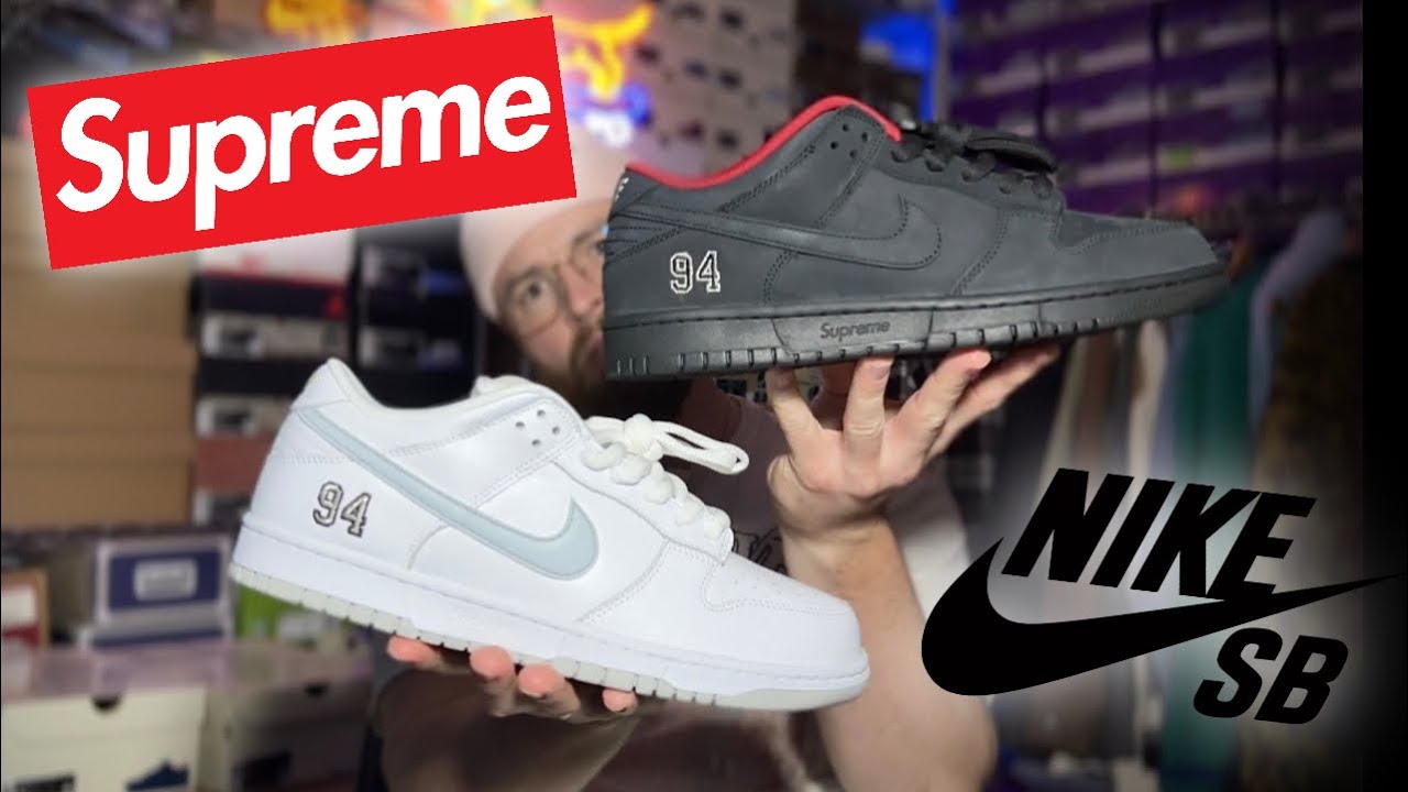 Обзор кроссовок Nike SB dunk SUPREME «White & Black» / на ногах