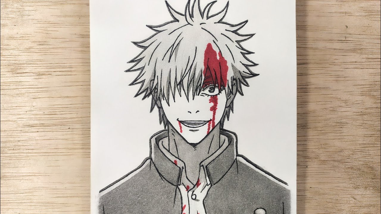 How to Draw Gojo Satoru Step by Step for Beginners - Jujutsu Kaisen | Drawing Tutorial