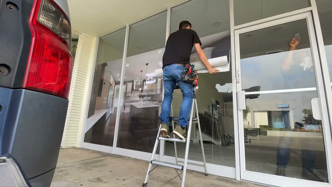 Installation of ContraVision perforated window graphics