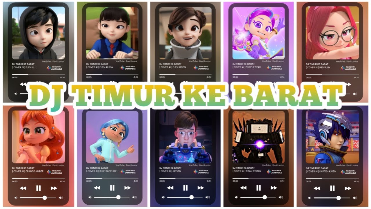 DJ TIMUR KE BARAT ALI, ALICIA, MOON, PURPLE, RED RUBY, AMBER, BLUE SAPPHIRE, JAYMIN, TVMAN, KAIZO