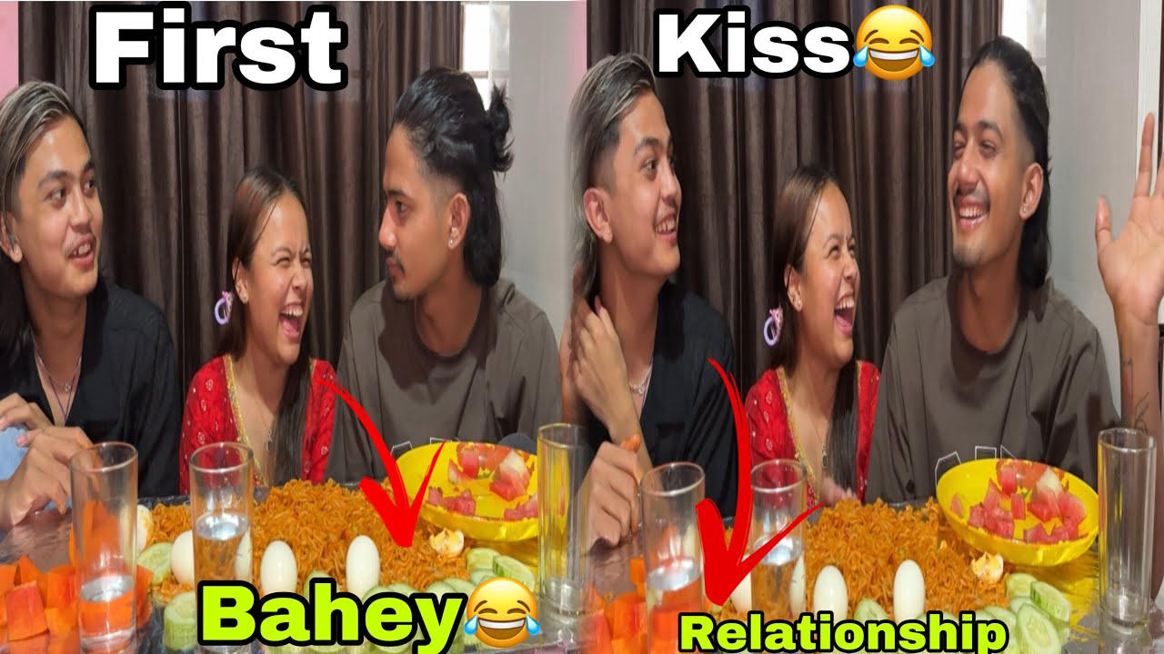 Dherai Paxhe Mukbang!! First Kiss !! Behey kaila !! Kola cheat garo😭 aaba xhetay behey😱￼