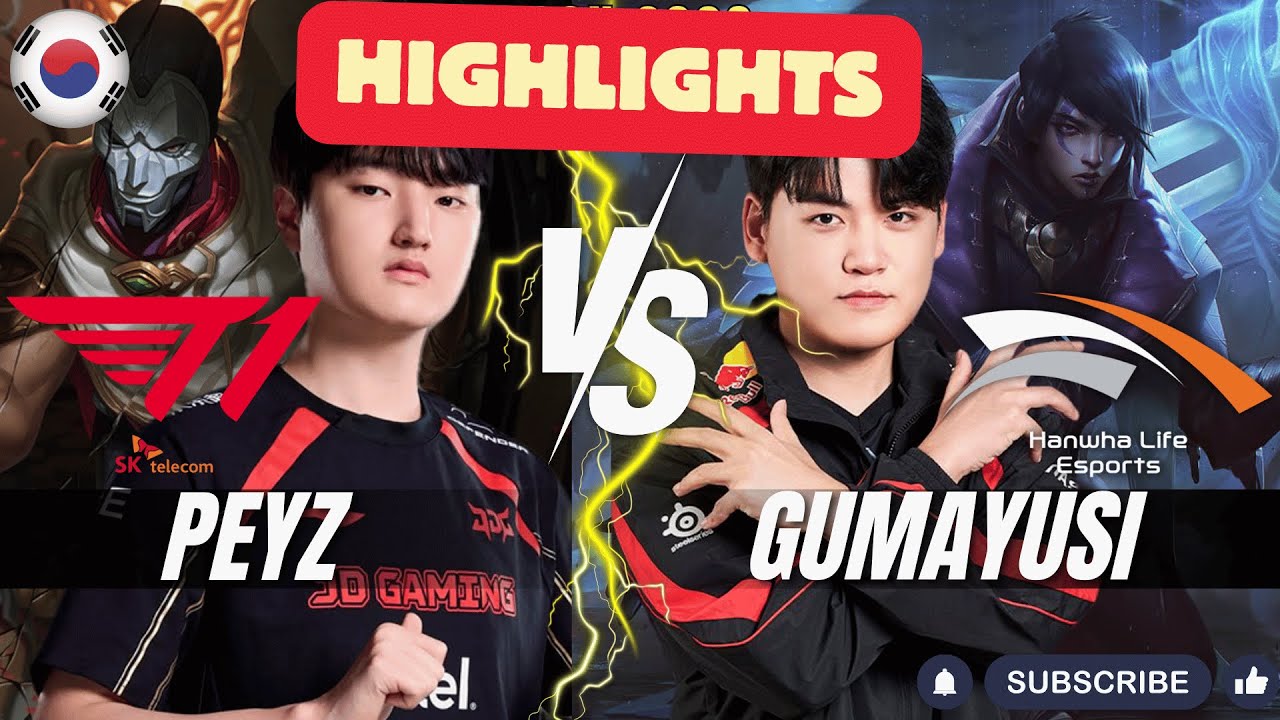T1 Peyz vs HLE Gumayusi HIGHLIGHTS - Peyz JHIN vs Gumayusi APHELIOS ADC - Patch 26.1 KR Ranked