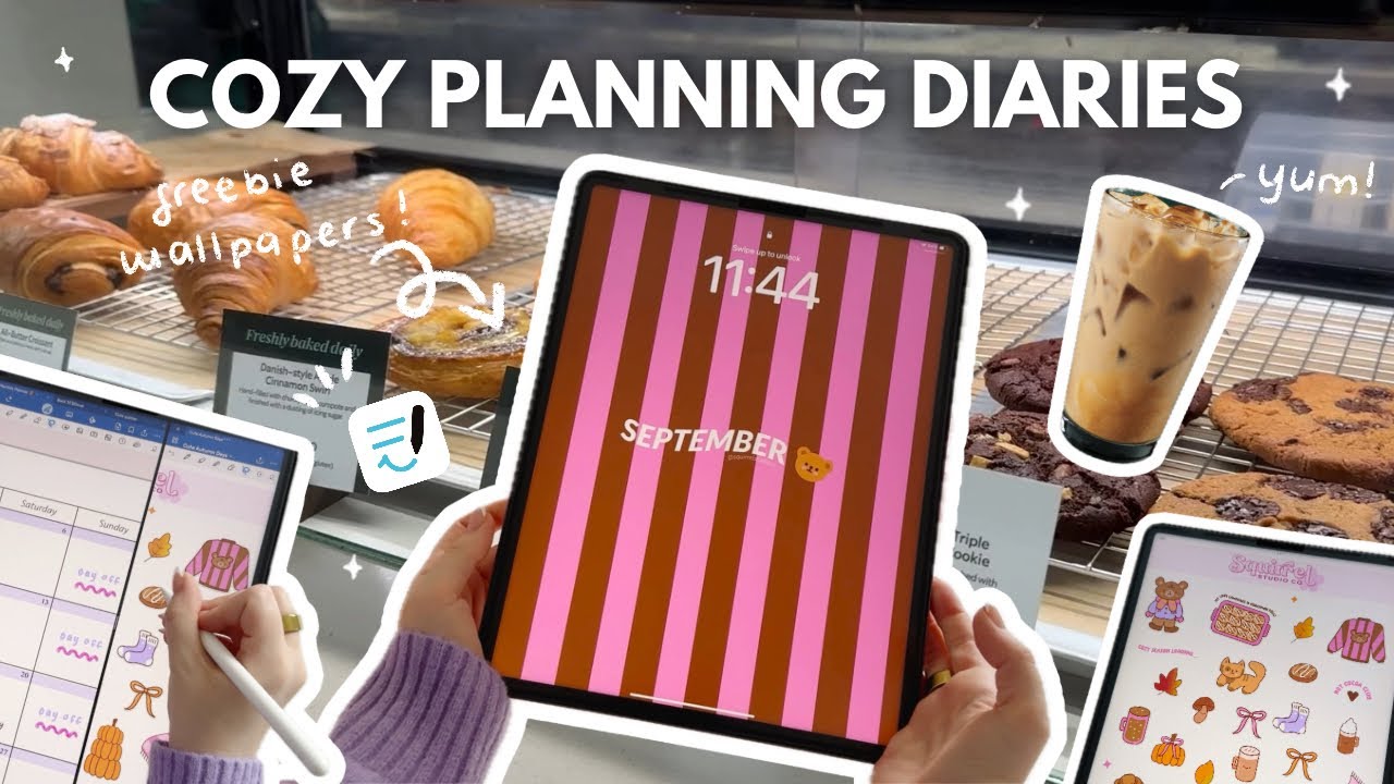 September Digital Planner Setup 🧸| Cozy Plan With Me + Free Wallpapers & iPad Homescreen Makeover ✨