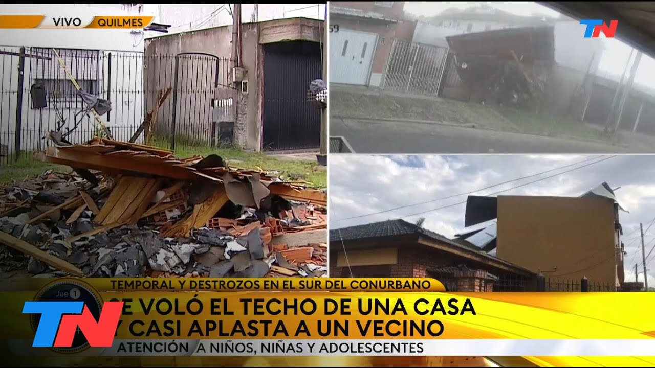QUILMES I  Se vol&oacute; un techo por el temporal y un vecino se salv&oacute; de milagro