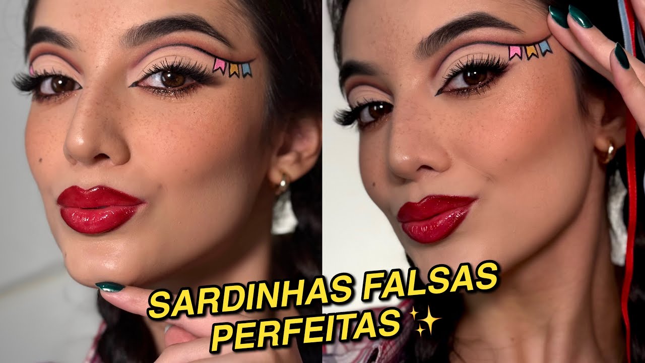 5 MANEIRAS DIFERENTES DE FAZER SARDINHAS COM MAQUIAGEM ✨ Festa Junina 2025