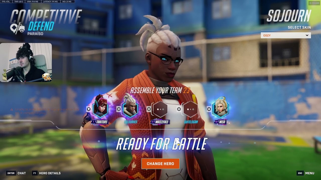 18 тыс. урона! COLOURHEX — SOJOURN — это круто! OVERWATCH 2, 16-й сезон, топ-500 игрового процесса