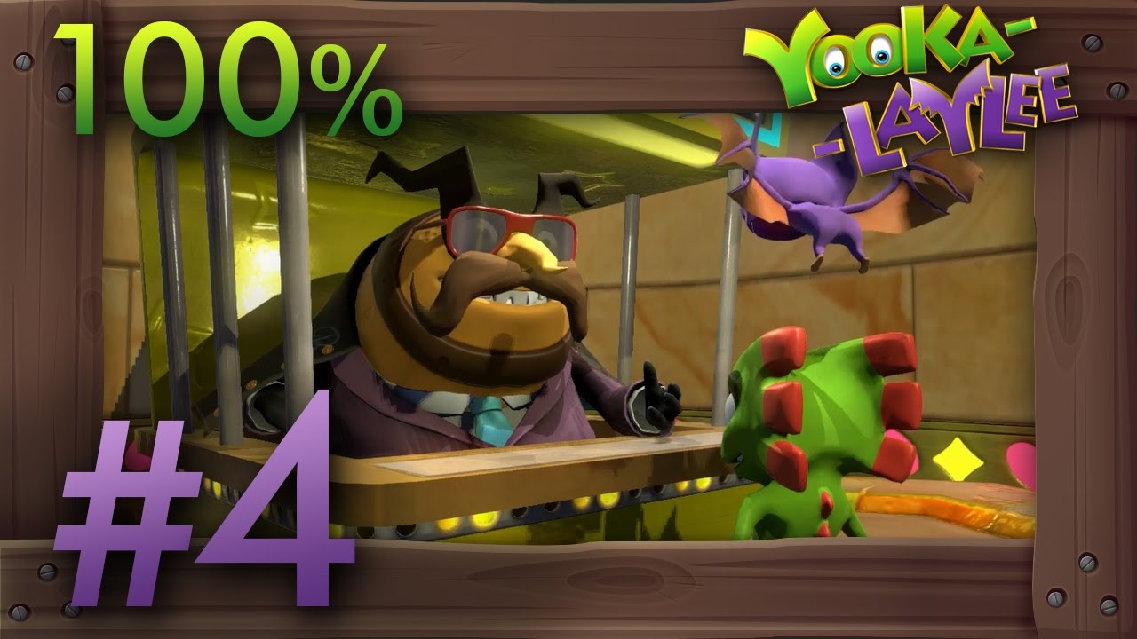 Yooka-Laylee 100% Walkthrough Part 4 - World 4 Capital Cashino #1 (All Quills, Pagies & Secrets)