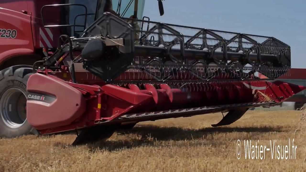Moisson de Bl&eacute; tendre avec une Moissonneuse Batteuse CASE IH 7230