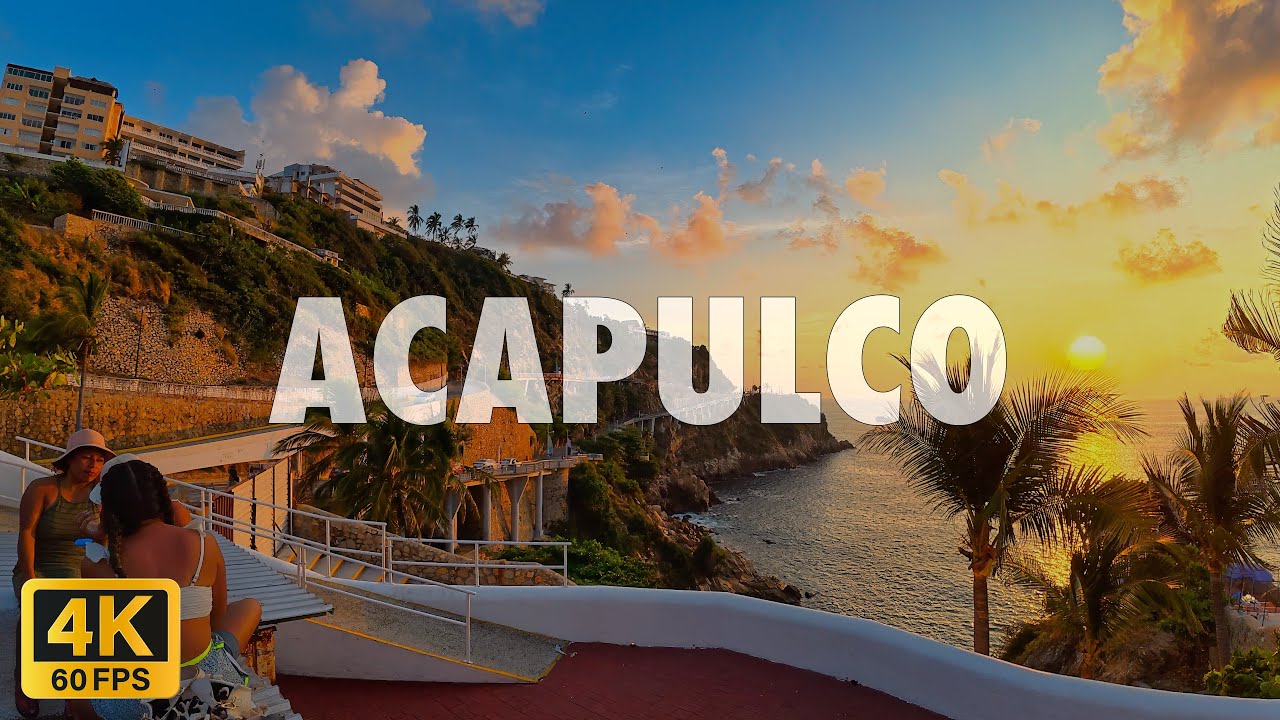 Acapulco Walking Tour - Explore the Coastal Streets of Guerrero at Sunset, Mexico in Stunning 4K