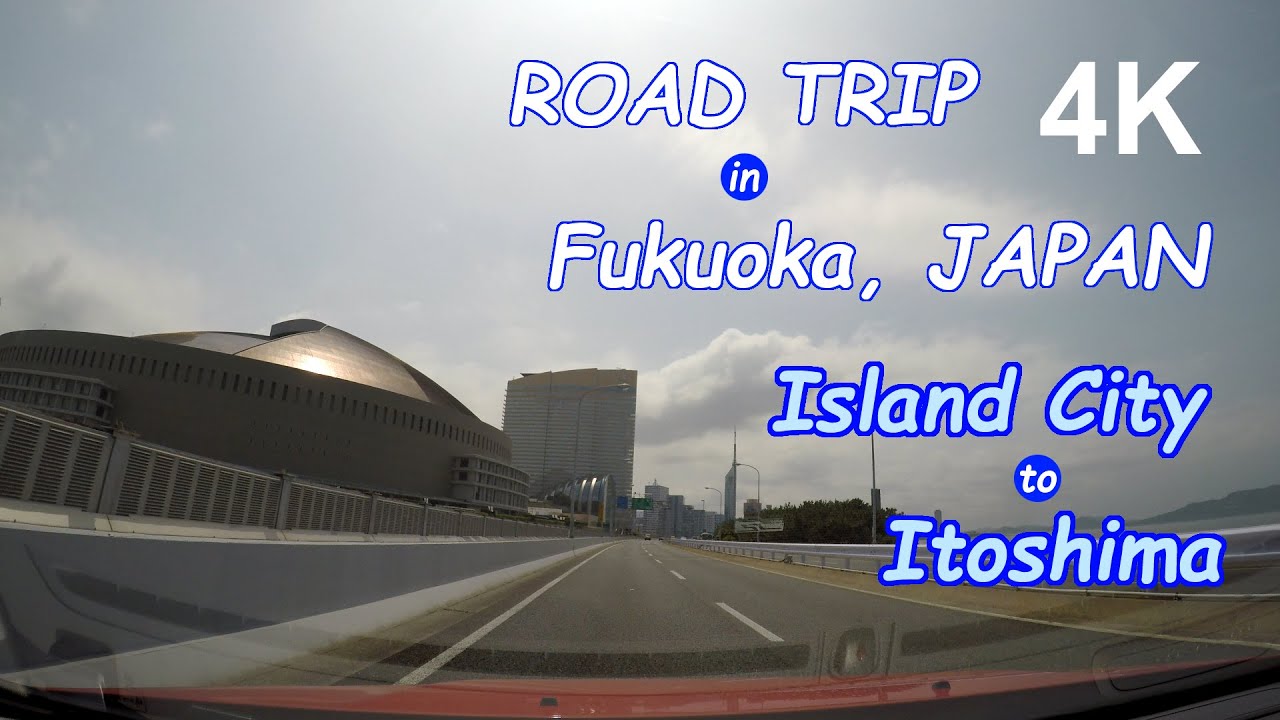 4K Road Trip in Fukuoka, Japan. Japanese Tollway from Island City to Itoshima.