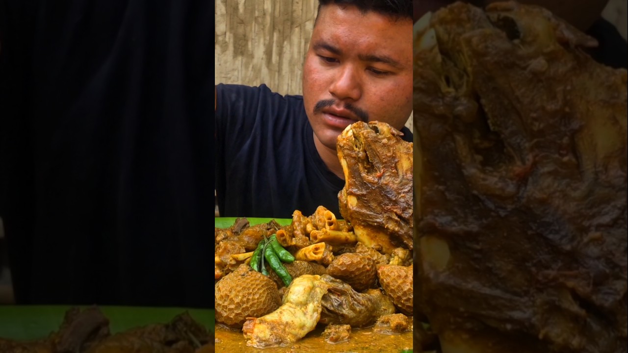 Mutton head curry #shortvideo #eattingshow