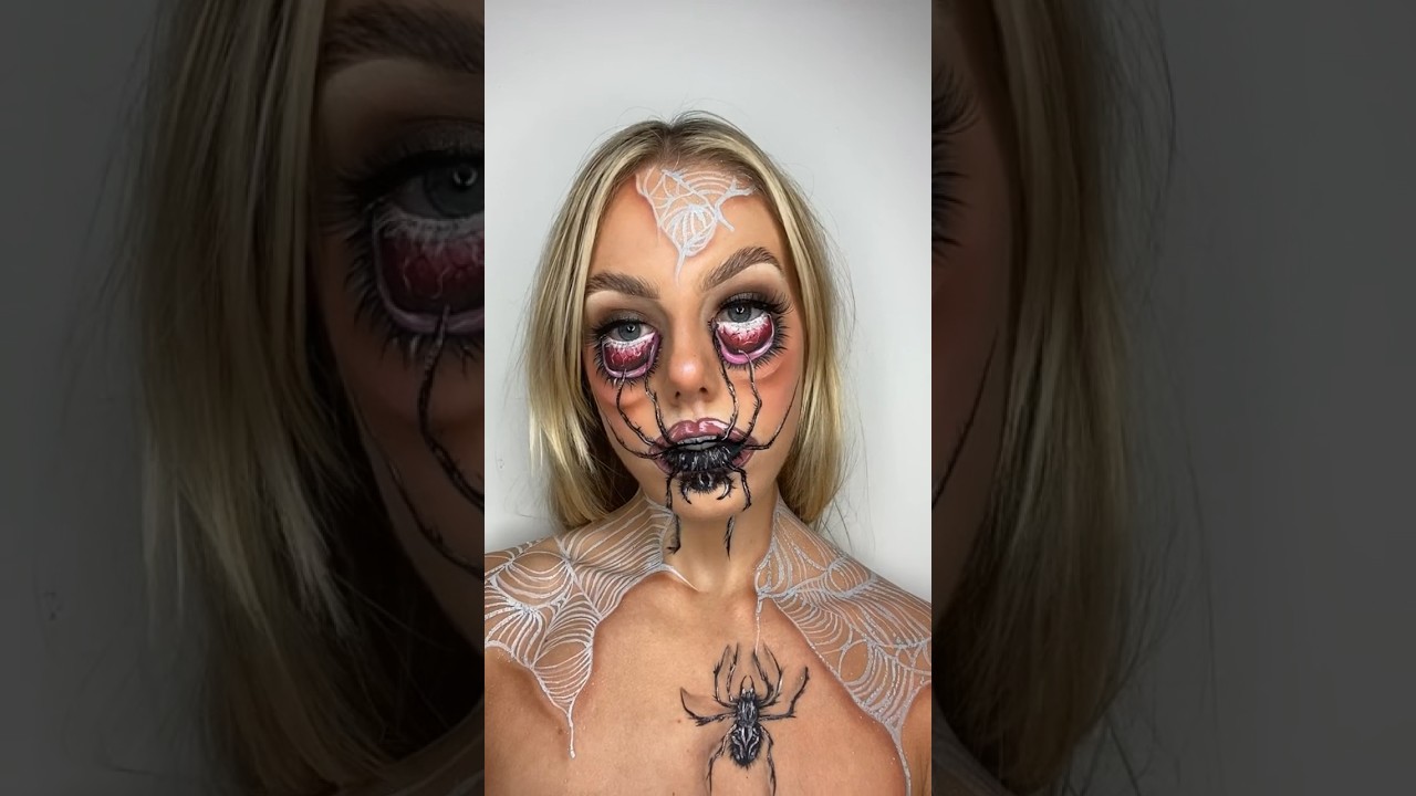 SPIDER MAKEUP TUTORIAL 🕸️🕷️ #mua #makeup #spider #halloween