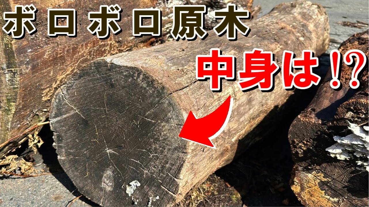 【岩手県産クリ】放置原木を製材したら…“正体不明”の外観から驚きの木目が出てきた！