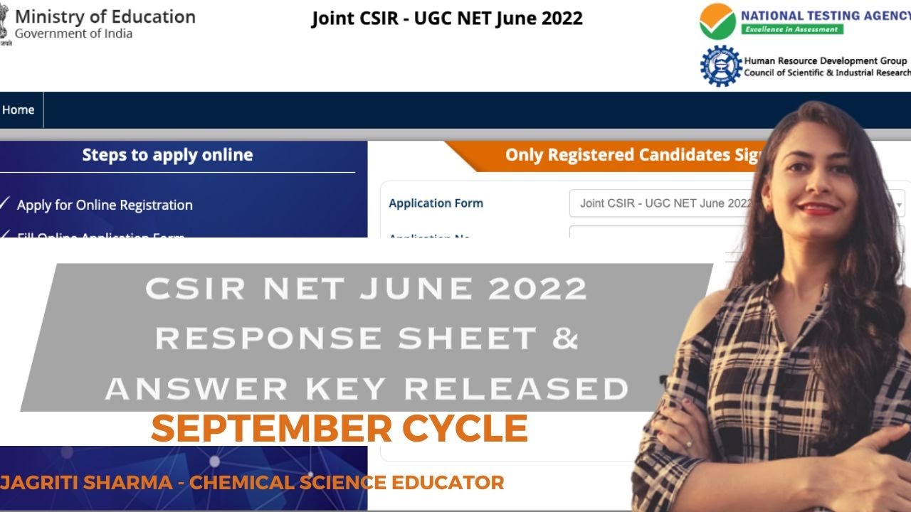 CSIR NET JUNE 2022 - ANSWER KEY AND RESPONSE SHEET released