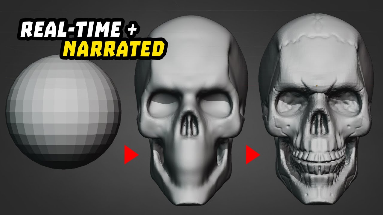 Sculpting Skull in Blender - Tutorial