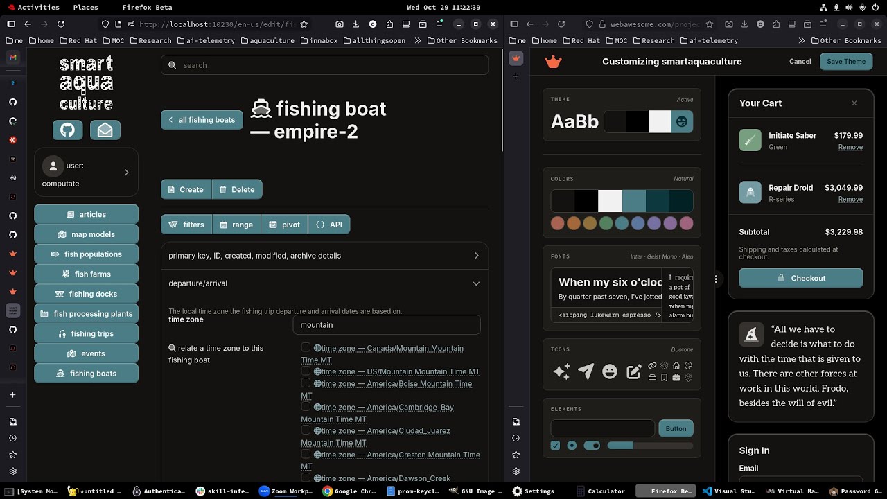 Demo of new Web Awesome web components integration into Smart Aquaculture platform